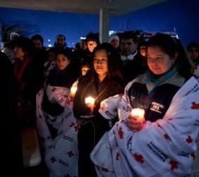 Around the world, candlelight vigils were held to remember the Sandy Hook School children and teachers killed. 
