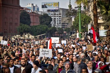 Millions of Egyptians pour into streets throughout Egypt to express their disappointment with President Morsi.