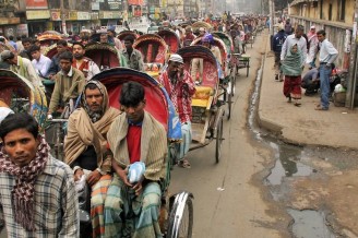Pedicabs still serve as a main means of transportation in the capital city Dhaka.